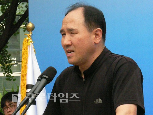 ‘구청장에 바란다’에서 발언 중인 고척근린시장 상인 황윤석 씨.